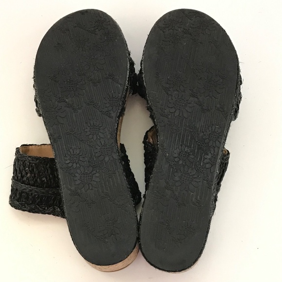 YELLOW BOX Wedge Platform Sandals Shoes Black Adalee Women’s Size 8 - Picture 14 of 16